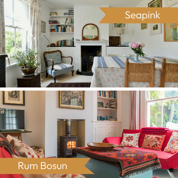 An image showing the cosy living rooms of Rum Bosun and Seapink cottages in Kingsdown, Kent