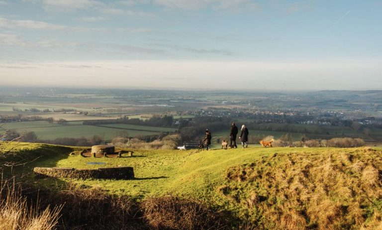 A stunning view of the open rolling countryside in the Kent Downs