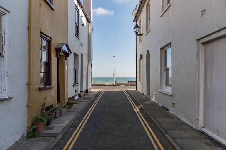 Looking out to sea from Dolphin Street, in Deal's historic conservation area