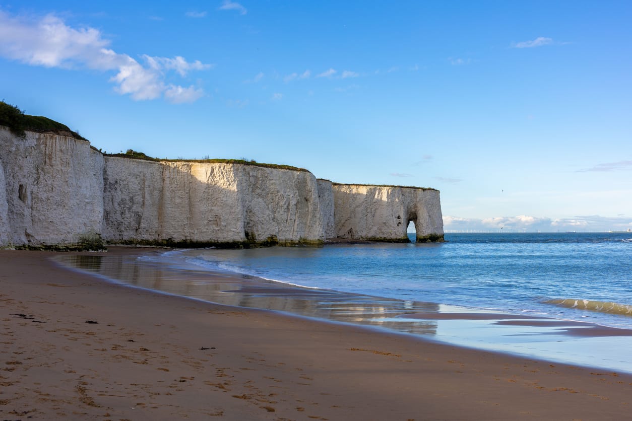 White chalk cliffs at Botany bay in Kent