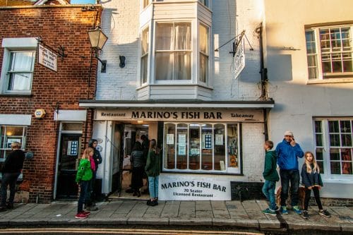 Marinos Fish Bar in Rye, serving the best fish and chips