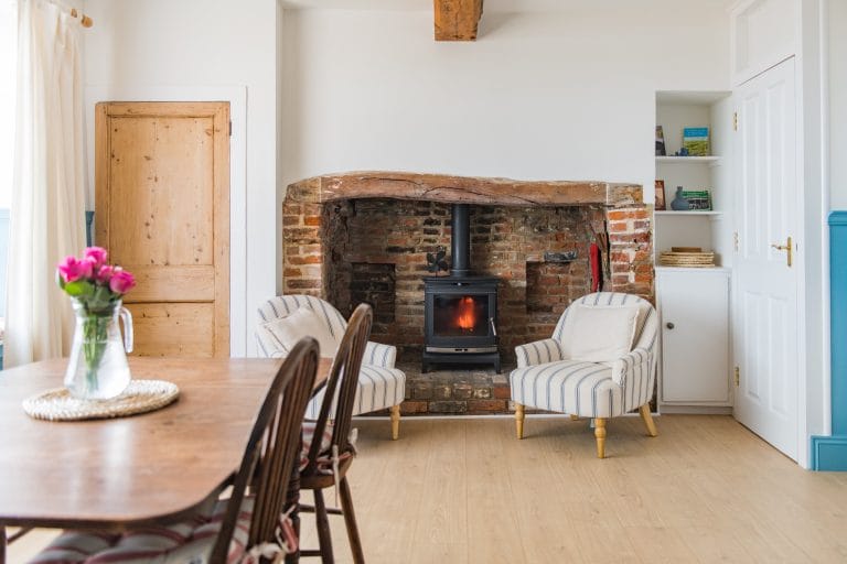 Seaside Cottage Fireplace | Coastal Holiday Homes with a wood burner