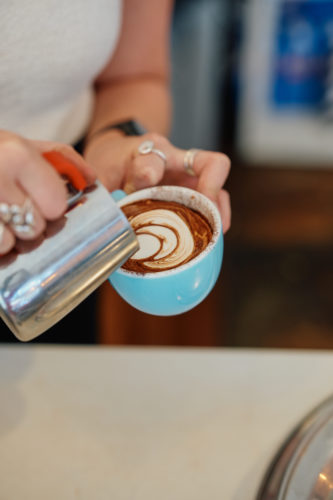 Coffee being made at The Pop Up Cafe in Deal, Kent