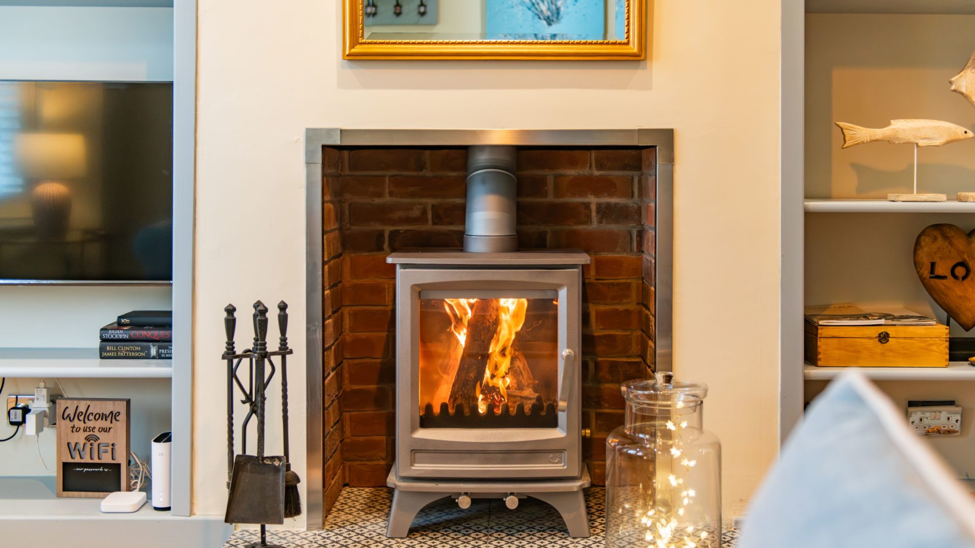 Log burner in Kent Holiday Home